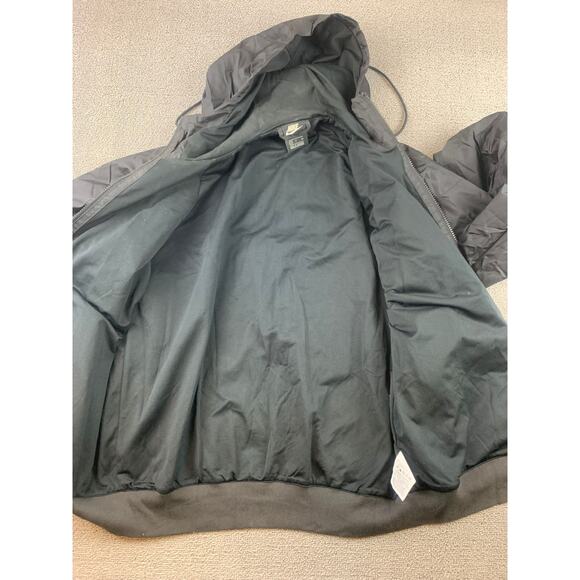 Nike Men's Small Sportswear Windbreaker Jacket All Black Nylon Shell - Picture 8 of 11